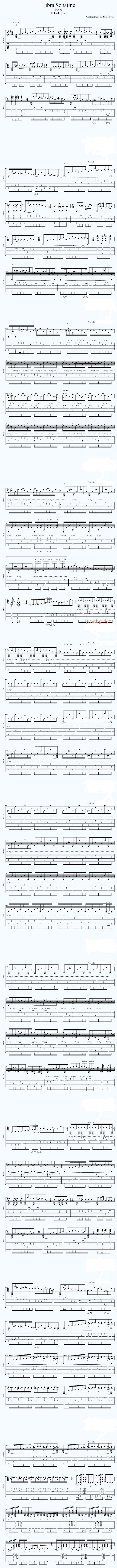Libra Sonatine by Roland Dyens Guitar Sheet Music Free
